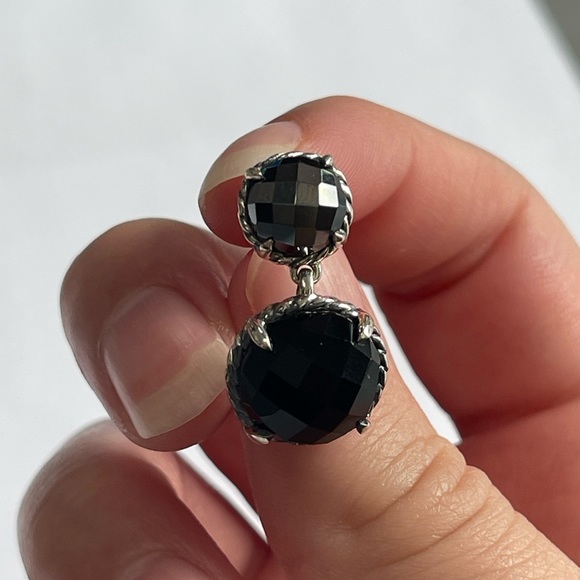 David Yurman Black Onyx Chatelaine Drop Earrings - Picture 8 of 11